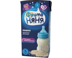 Кашка молочная жидкая, Фрутоняня 200 мл рисовая обогащенная пребиотиками с 6 мес