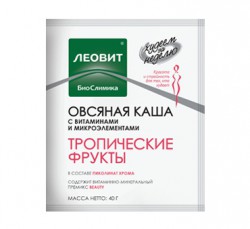 Каша, Худеем за неделю 40 г 10 шт Тропические фрукты овсяная с витаминами и микроэлементами